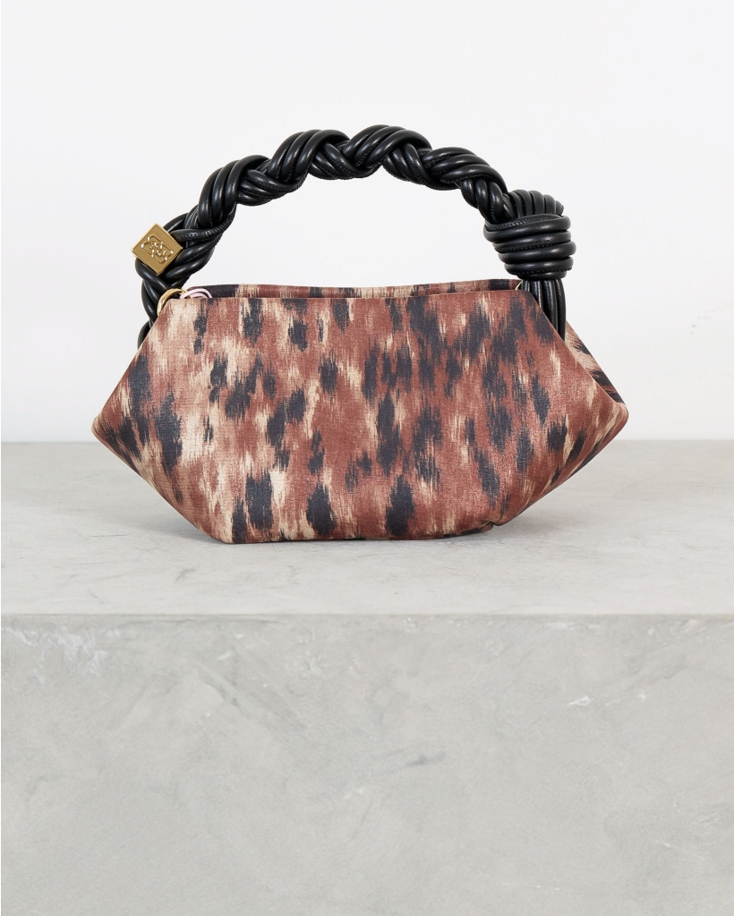 Mini Crossbody Bag with Print - Brown