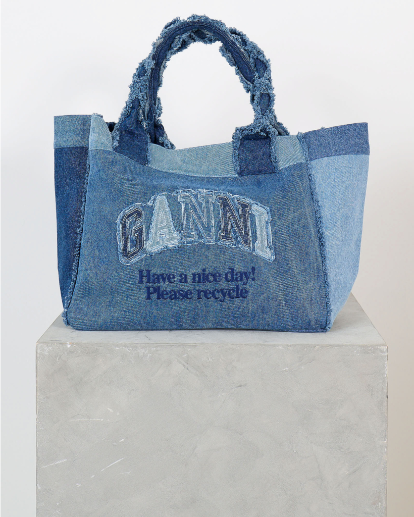 Patchwork Bag with Logo Mid Blue Vintage