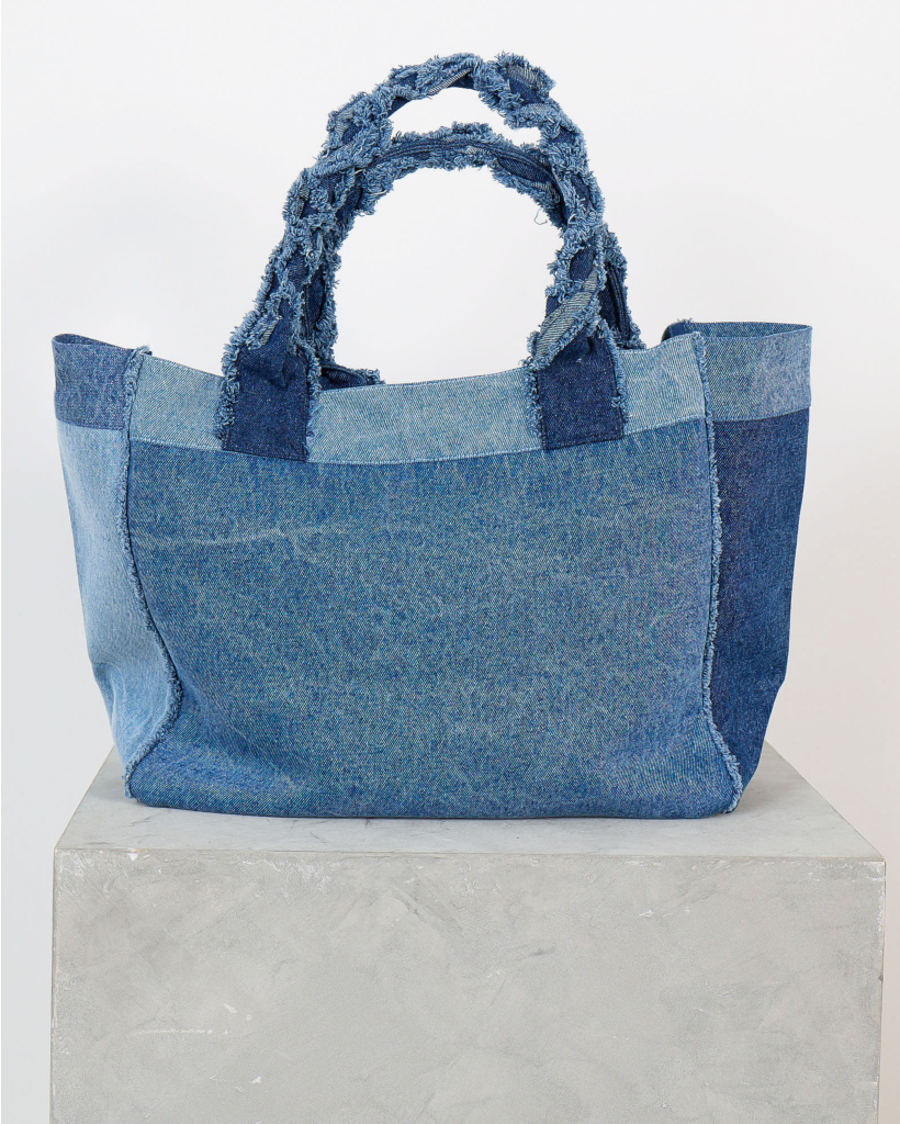 Patchwork Bag with Logo Mid Blue Vintage