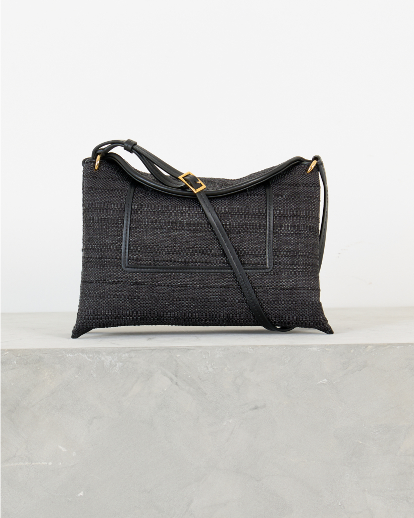 Penelope Slouch Bag Black Raffia