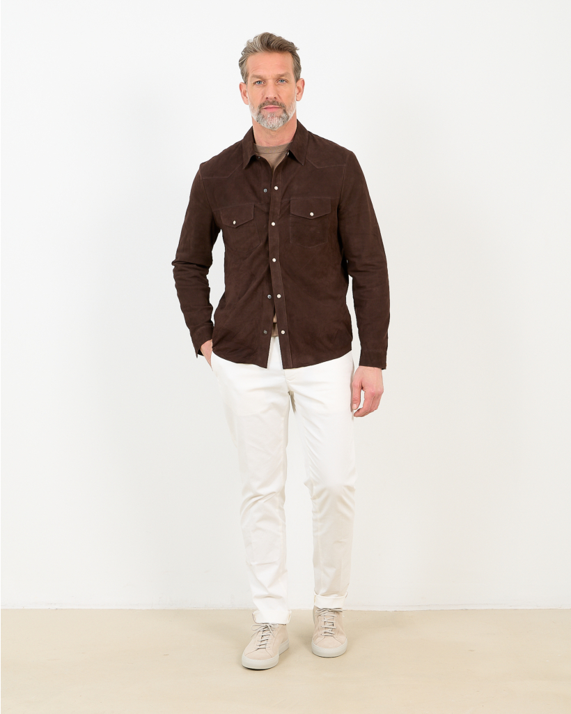 short coffee-colored jacket