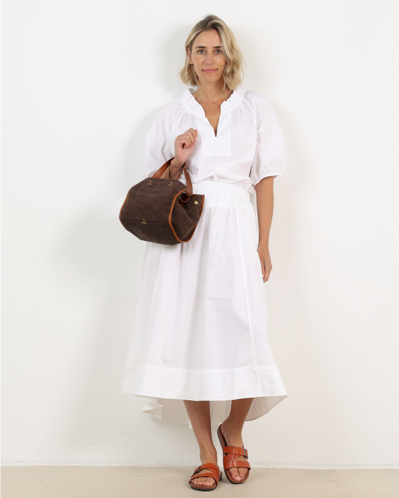 Gwynn Poplin Skirt White