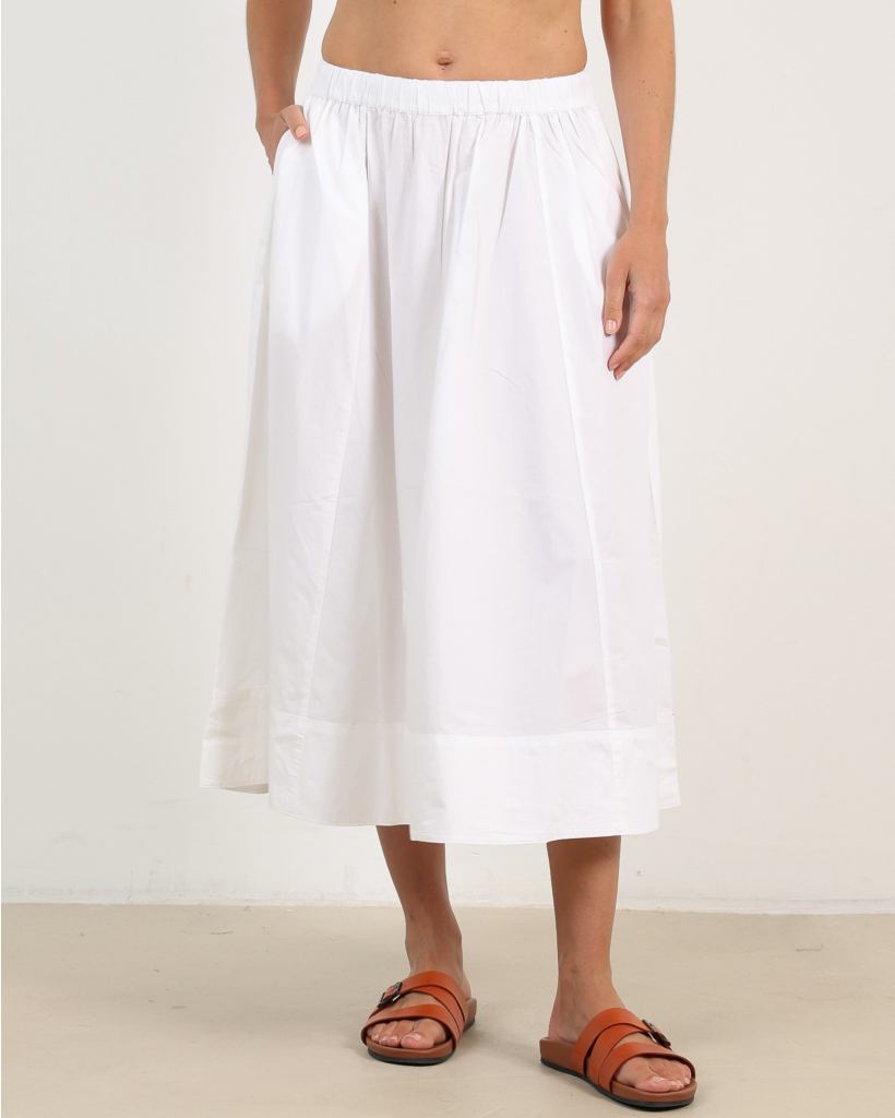 Gwynn Poplin Skirt White