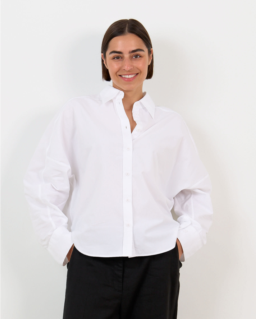 White Long-Sleeve Blouse