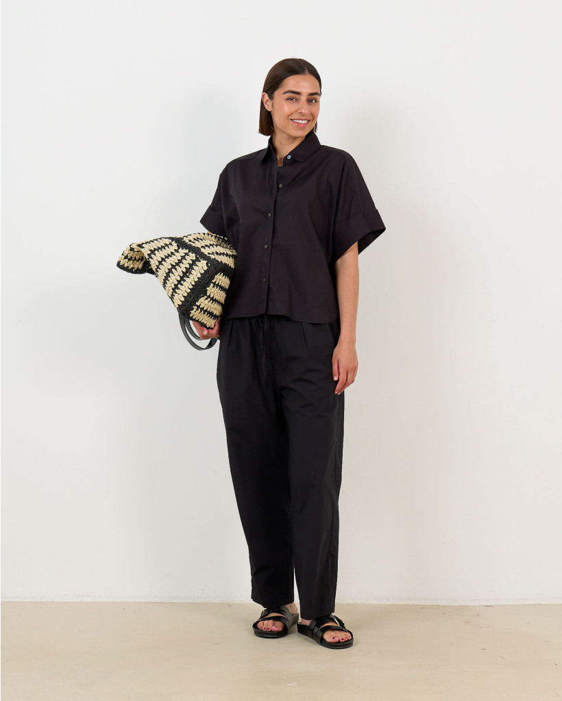 Romilla Black Poplin Trousers
