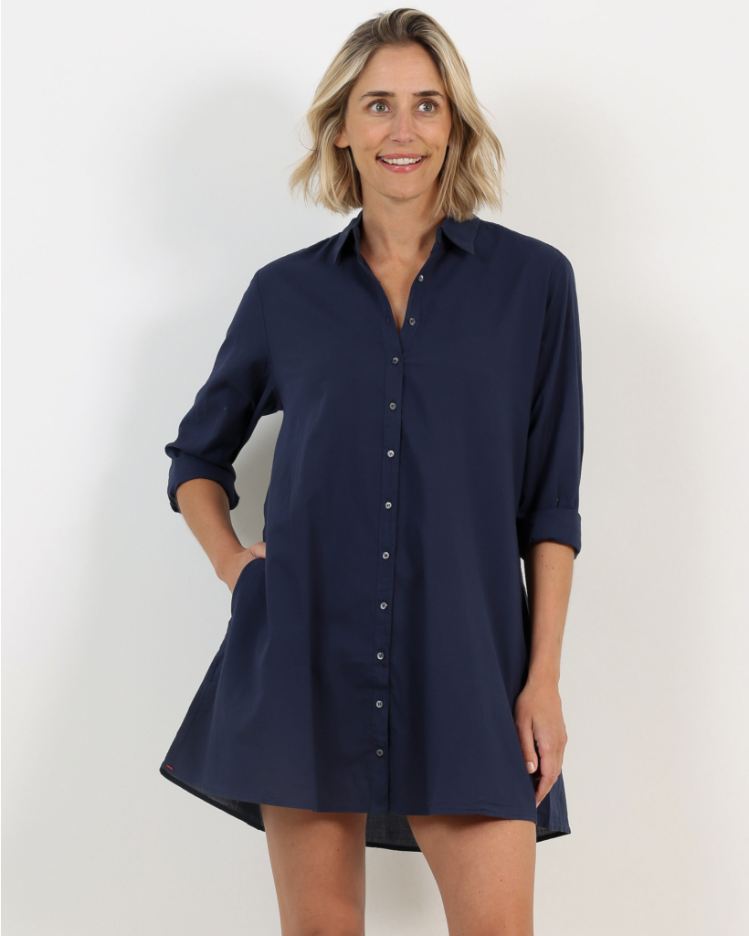 Bobby Mini Shirt Dress Navy