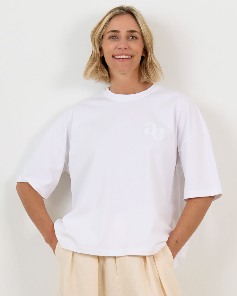 Nic Tie-Neck T-Shirt White