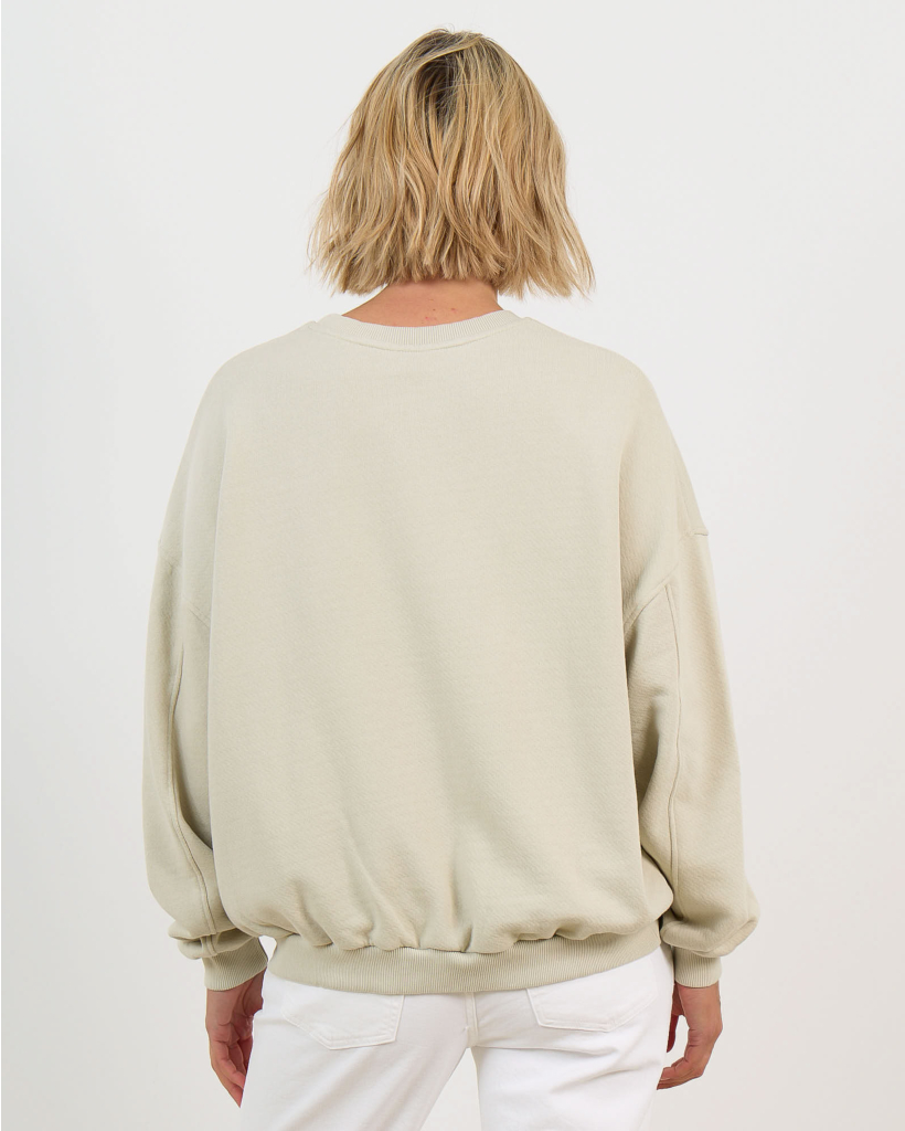 Sweater with print, Jute/White