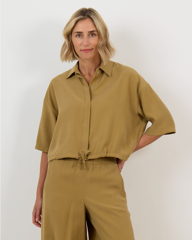 Lainay Short-Sleeve Yellow Blouse