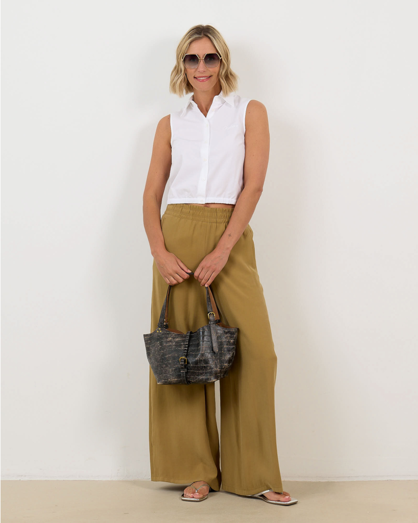 Tirtiel Sleeveless Blouse with Detachable Scarf White