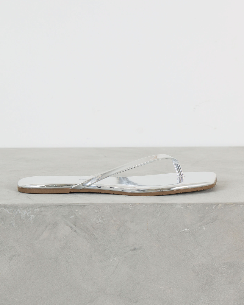 Square Toe Lily Mirror Slipper Chrome