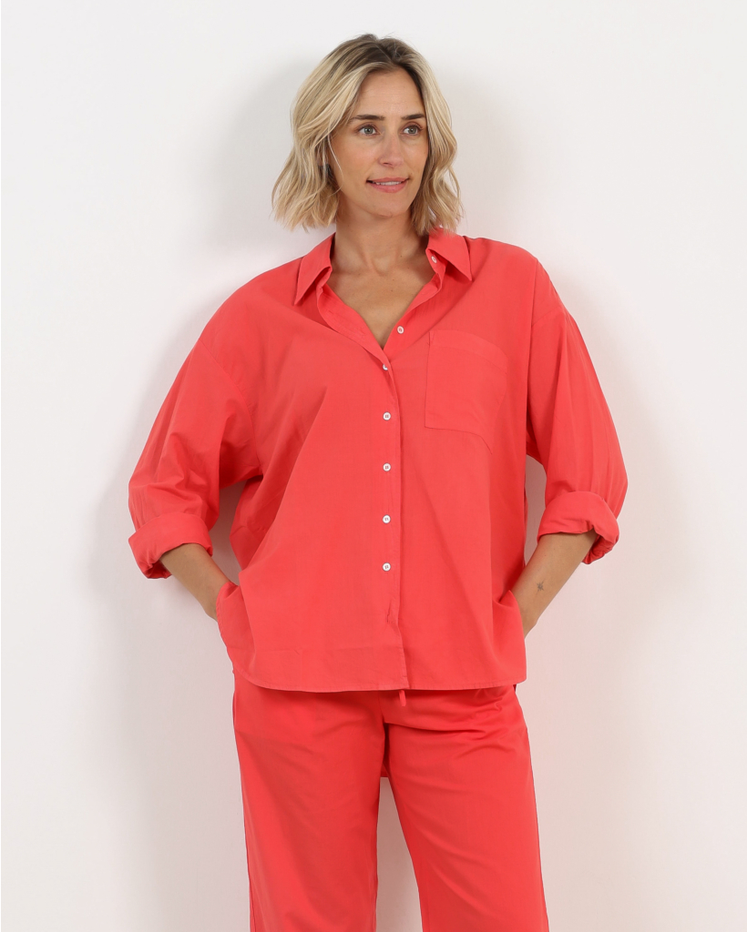 Sydney Cotton Blouse Red Sky
