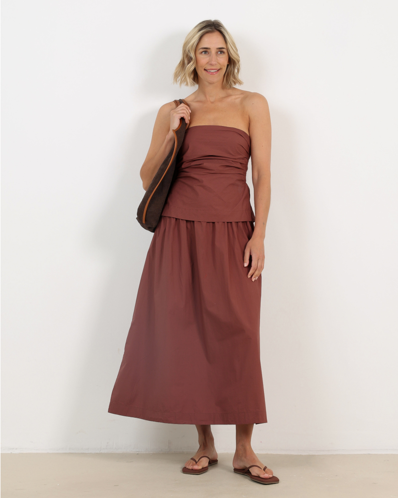 Ciara Bandeau Dress Adobe Brown