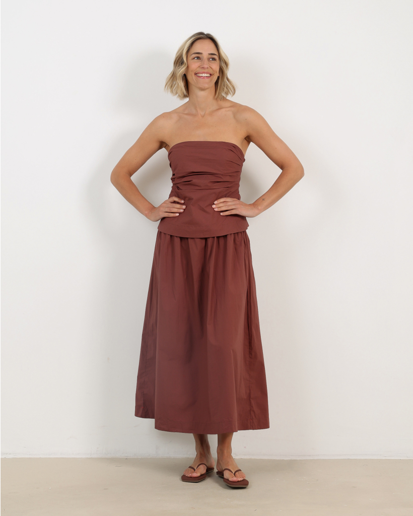 Ciara Bandeau Dress Adobe Brown