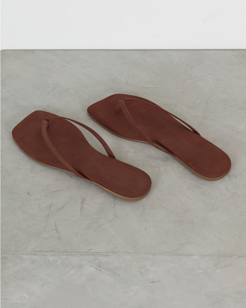 Square Toe Lily Suede Slipper Bourbon