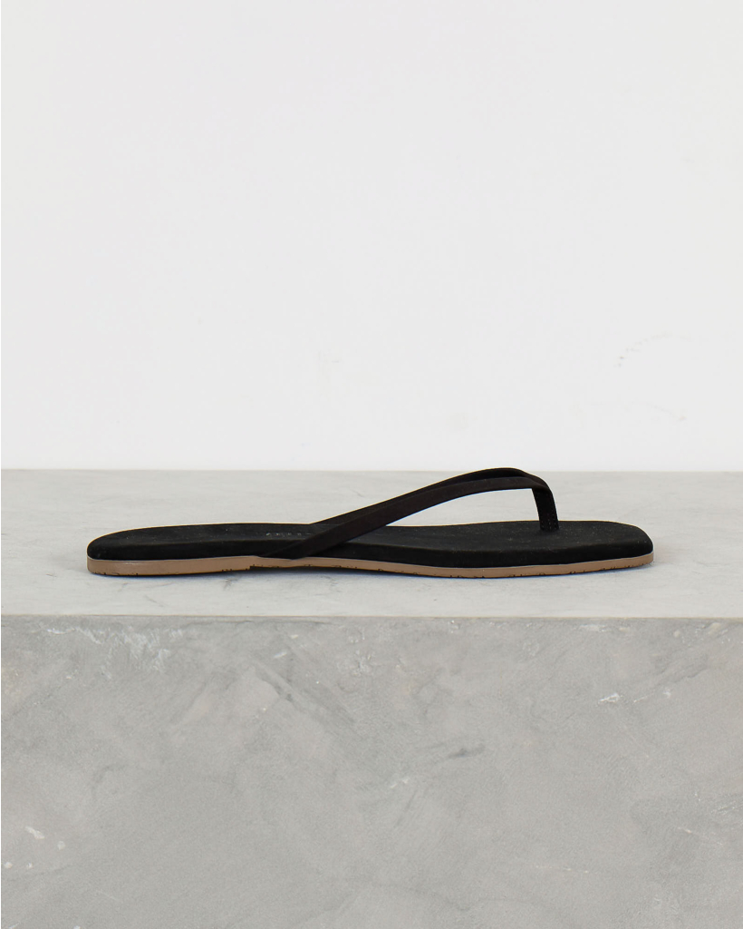 Square-Toe Lily Suede Slipper in Sable
