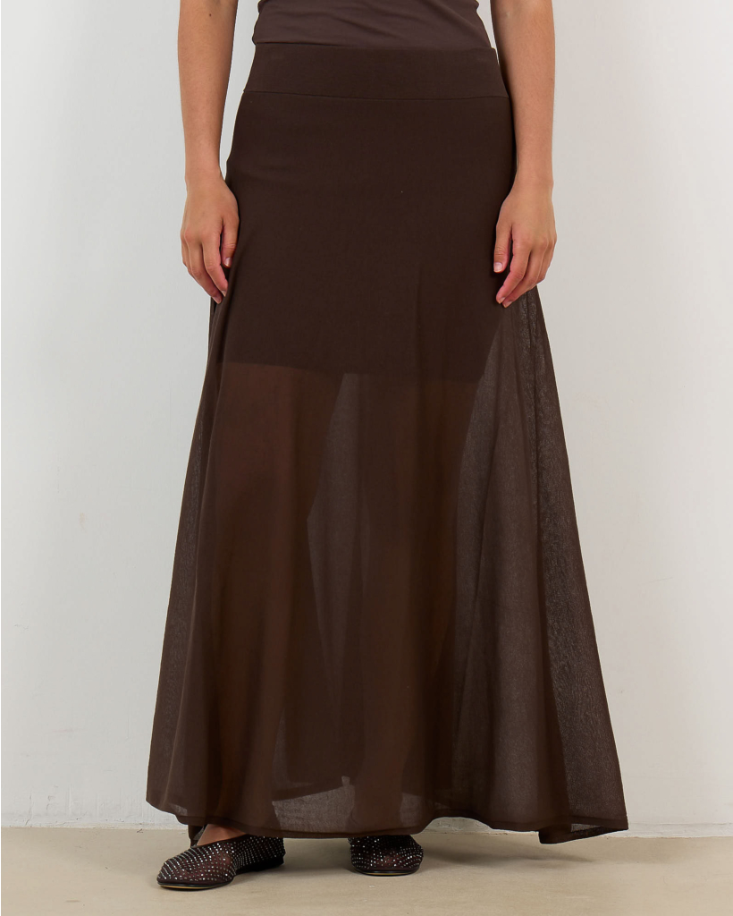 Tensya 2 Knitted Maxi Skirt Brown