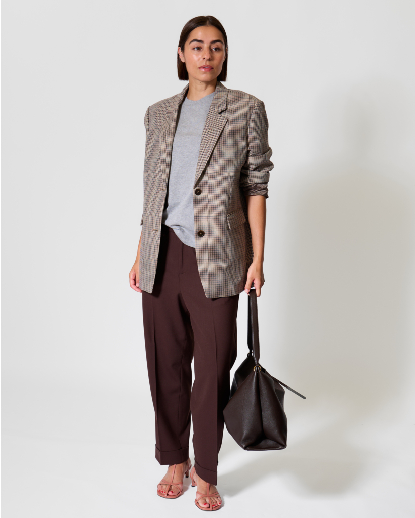 Souki Wool-Blend Trousers Mahogany Brown