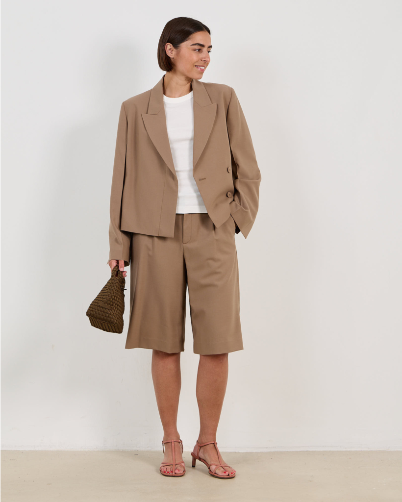 Wool-blend Bermuda Hazel Beige