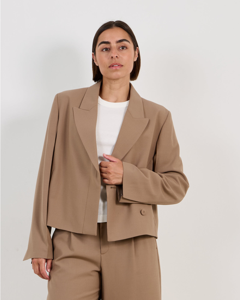 Women's long-sleeved blazer 939 hazel beige