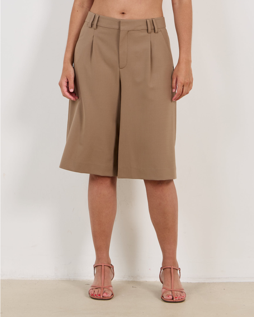 Wool-blend Bermuda Hazel Beige