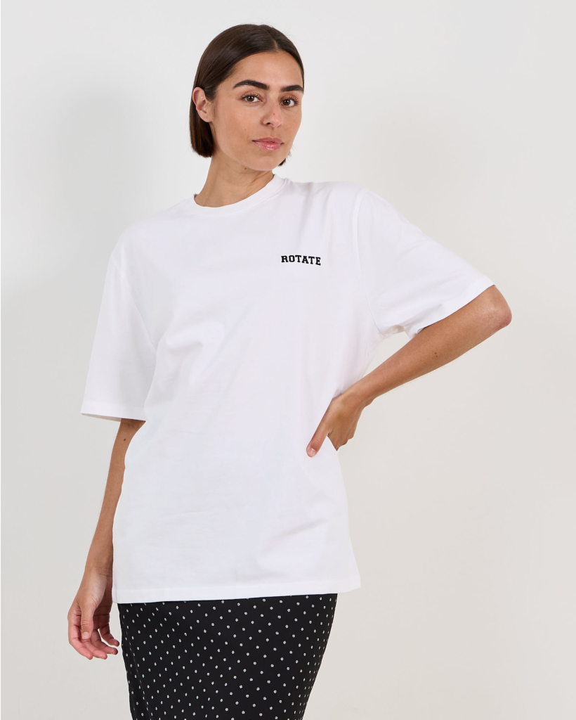 White Oversized Jersey T-shirt with Print