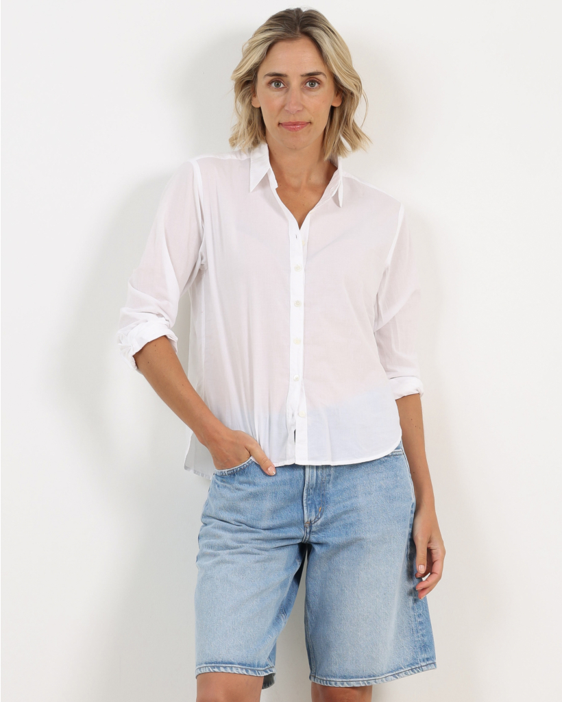 Bowie Washed Poplin Blouse White