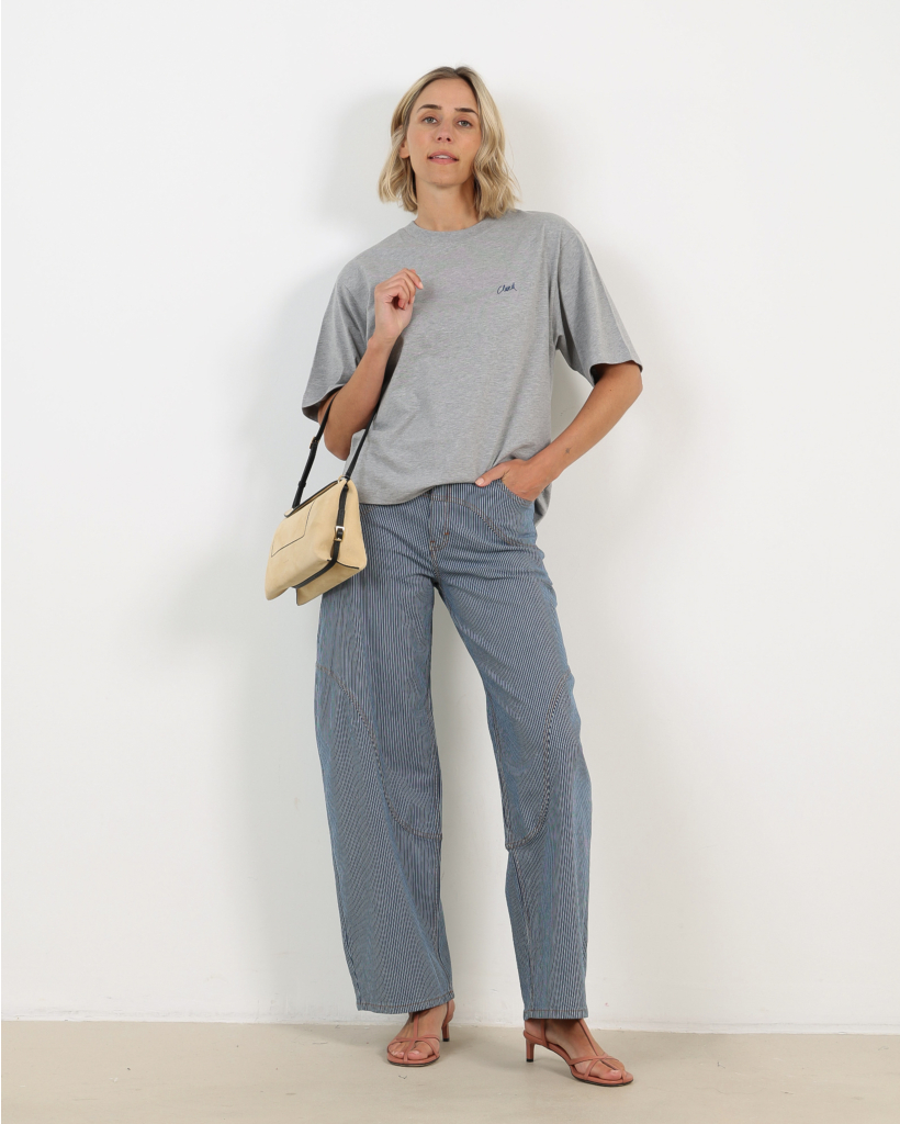 Heathered T-shirt with print Grey/Blue