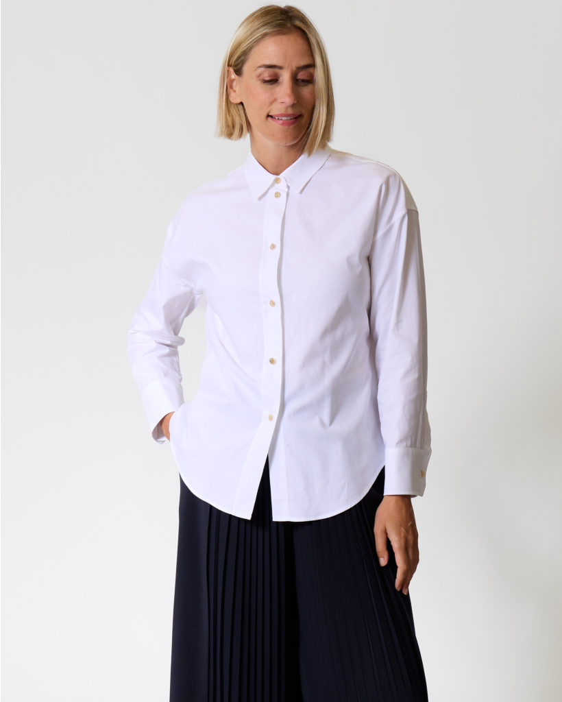 Smmvolonta Cotton Oxford Blouse White
