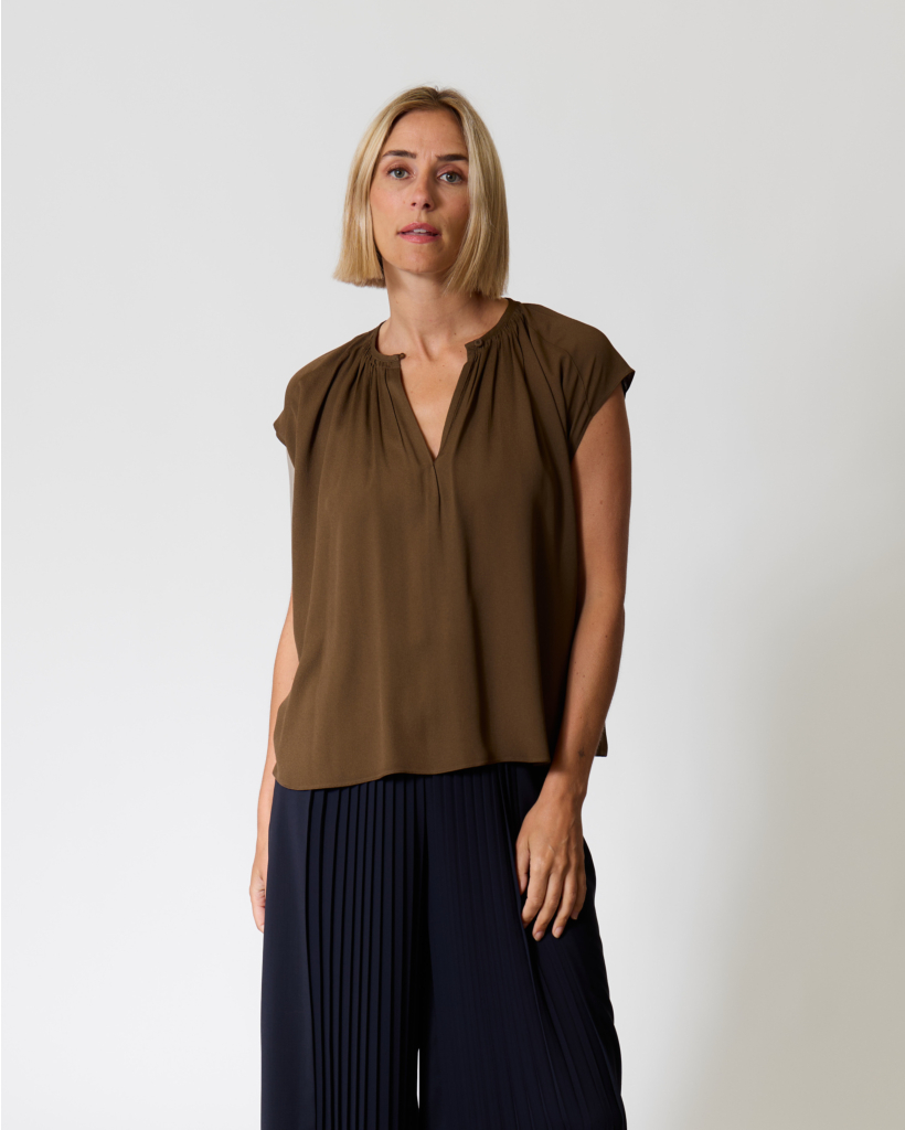 Silk-Blend Sleeveless Blouse Old