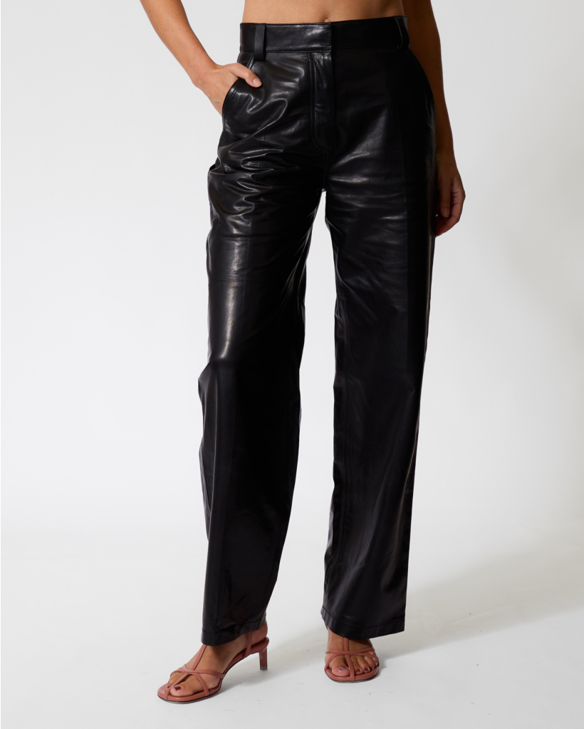 Dill Leather Trousers Black