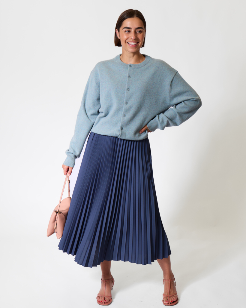 Pleated Skirt Blue Fog
