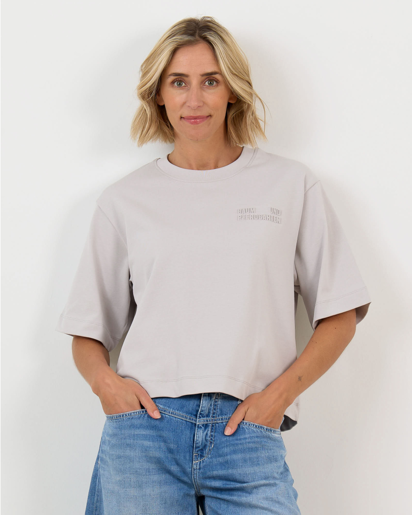 Jiana T-shirt with Print - Micro Chip Grey