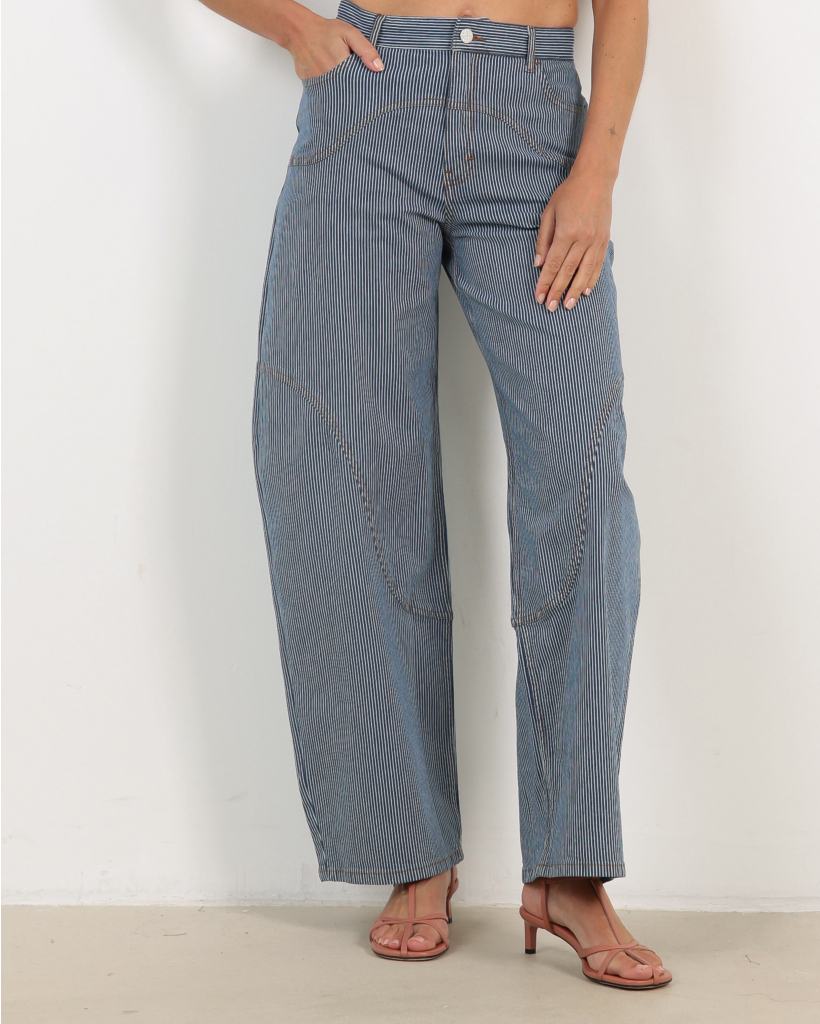 Napolen Barrel Jeans Denim Stripe