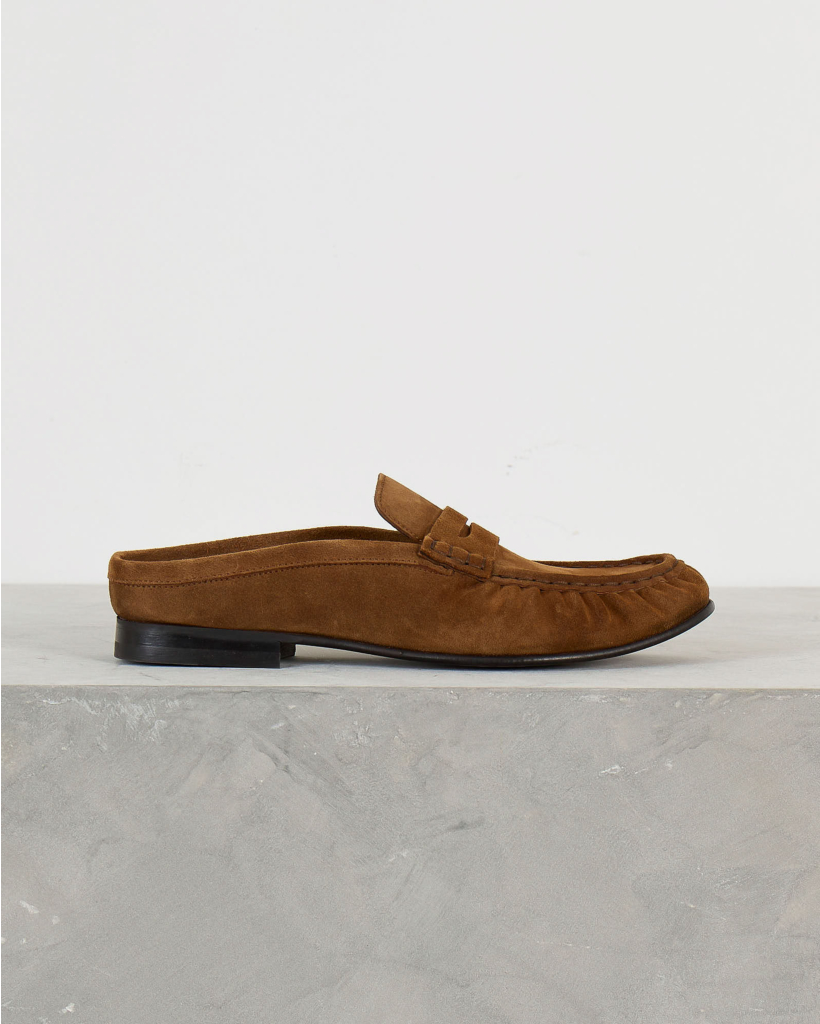 Penny Loafer Wrinkle Suede Brown