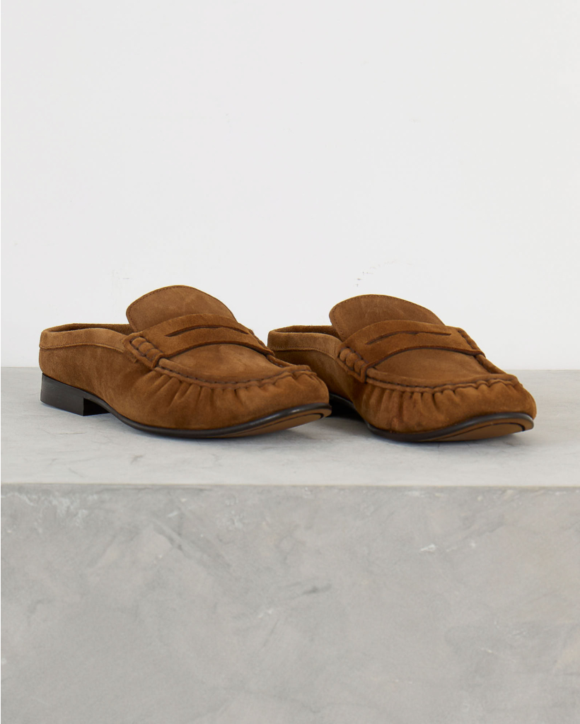 Penny Loafer Wrinkle Suede Brown