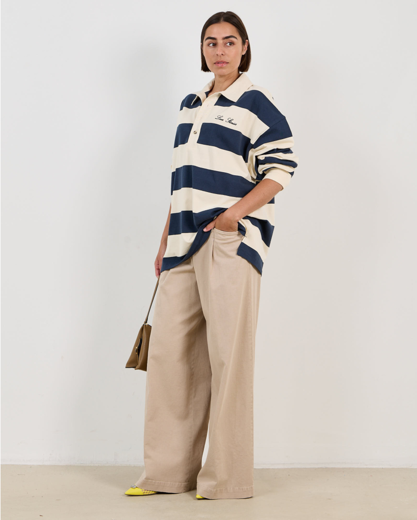 Wes Wide-Leg Trousers with Belt Clay Beige