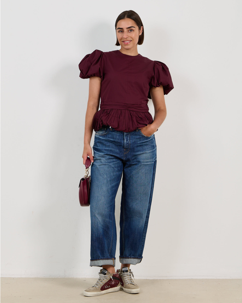 Puff-Sleeve Top - Zinfandel