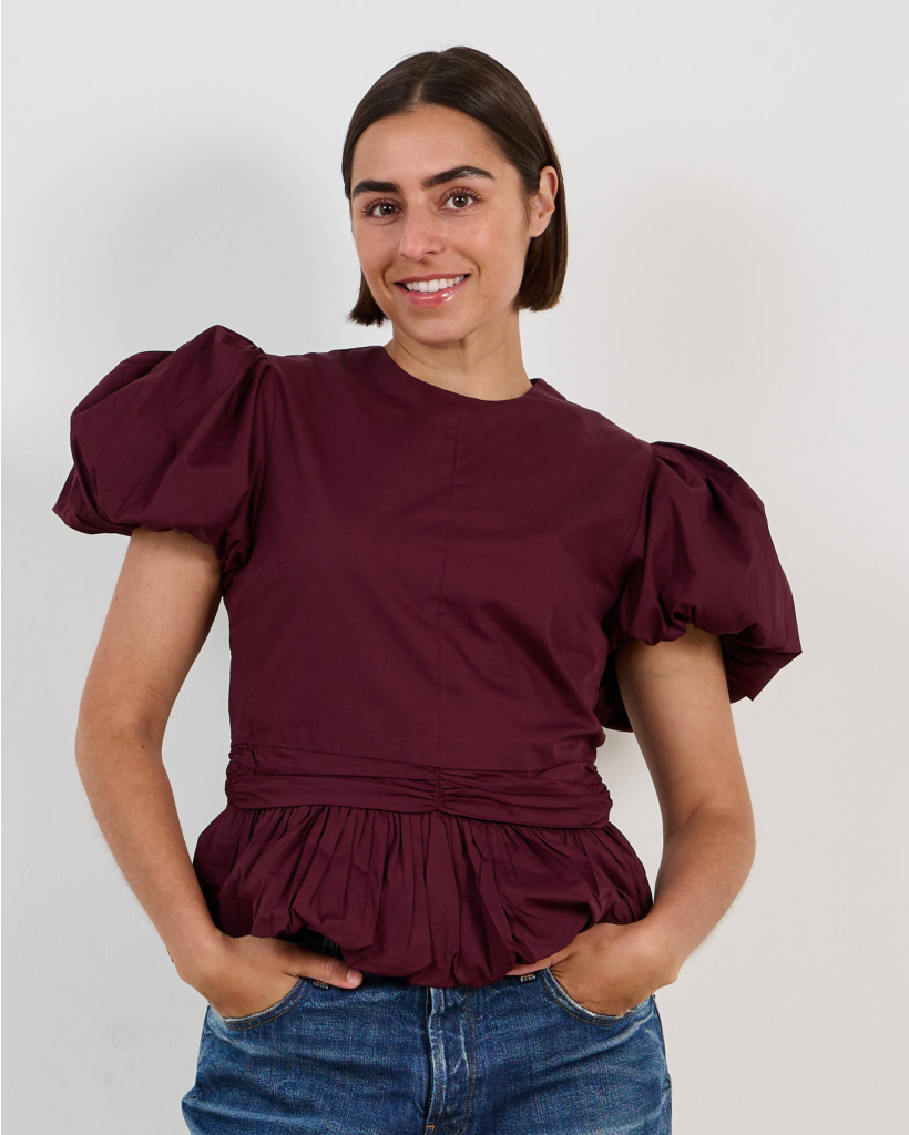 Puff-Sleeve Top - Zinfandel