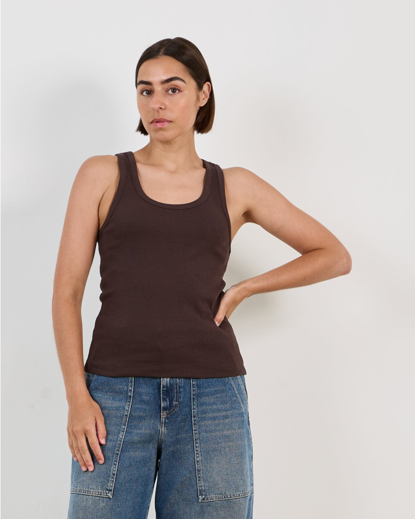 Ribbed Tank Top Mahogany Brown
