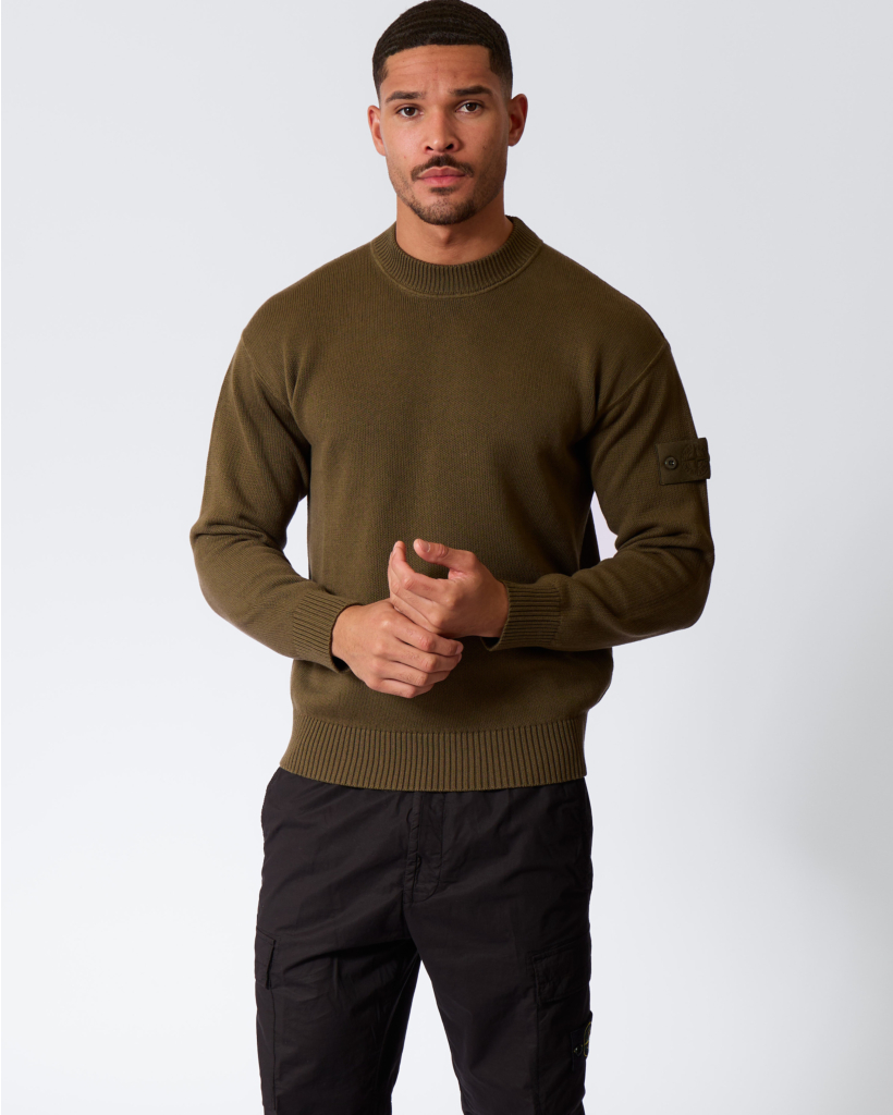 5100063 Crewneck Sweater with Cashmere Military Green