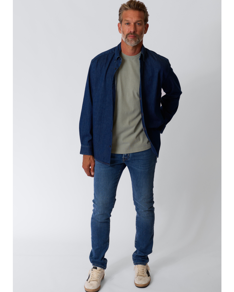 Mathias Indigo Faded Denim Shirt