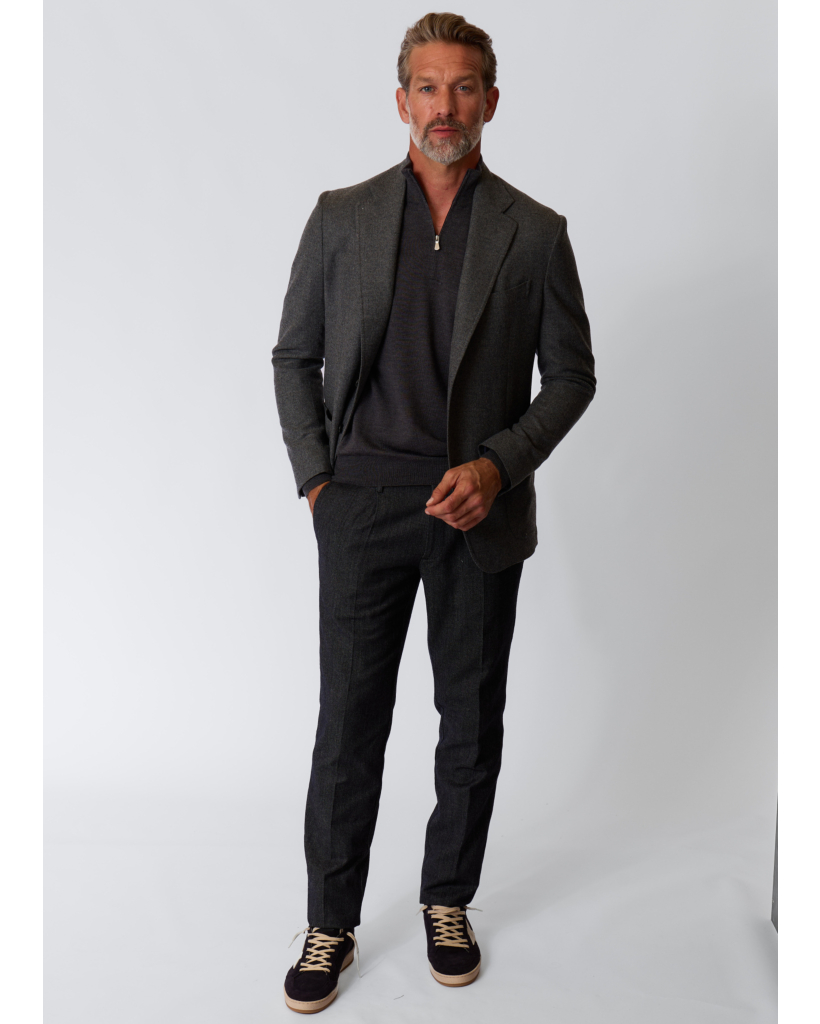Posillipo Single-Breasted Wool Blazer Grey