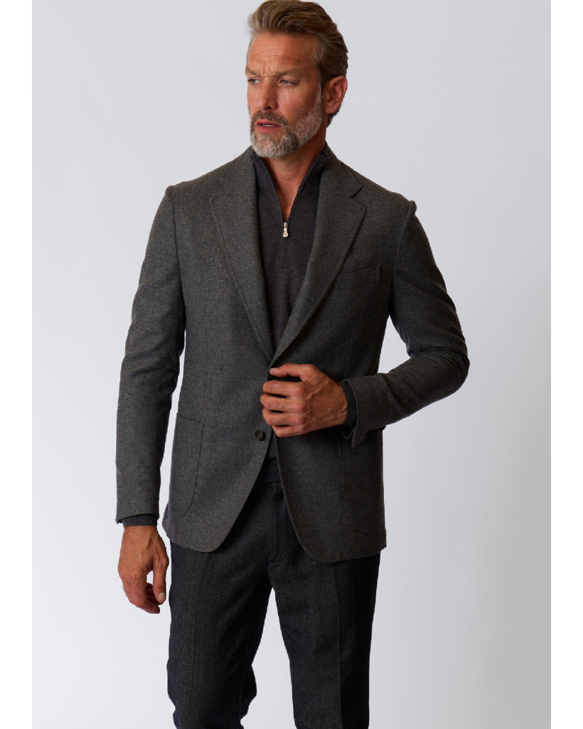 Posillipo Single-Breasted Wool Blazer Grey