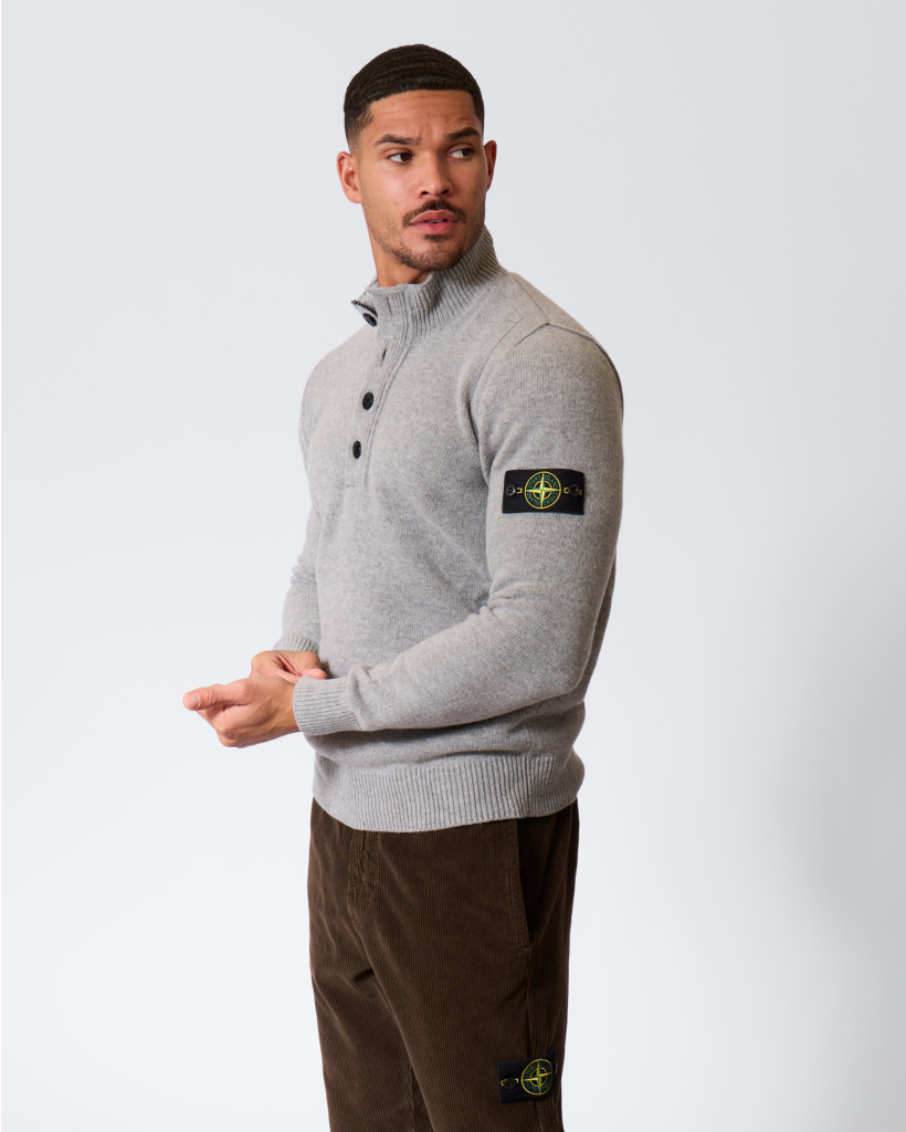5100040 Half-zip Woollen Jumper Grey Melange