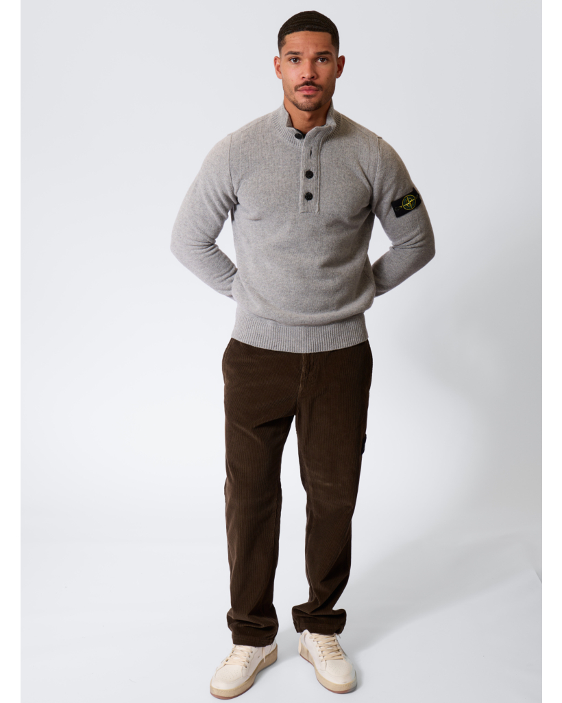 5100040 Half-zip Woollen Jumper Grey Melange