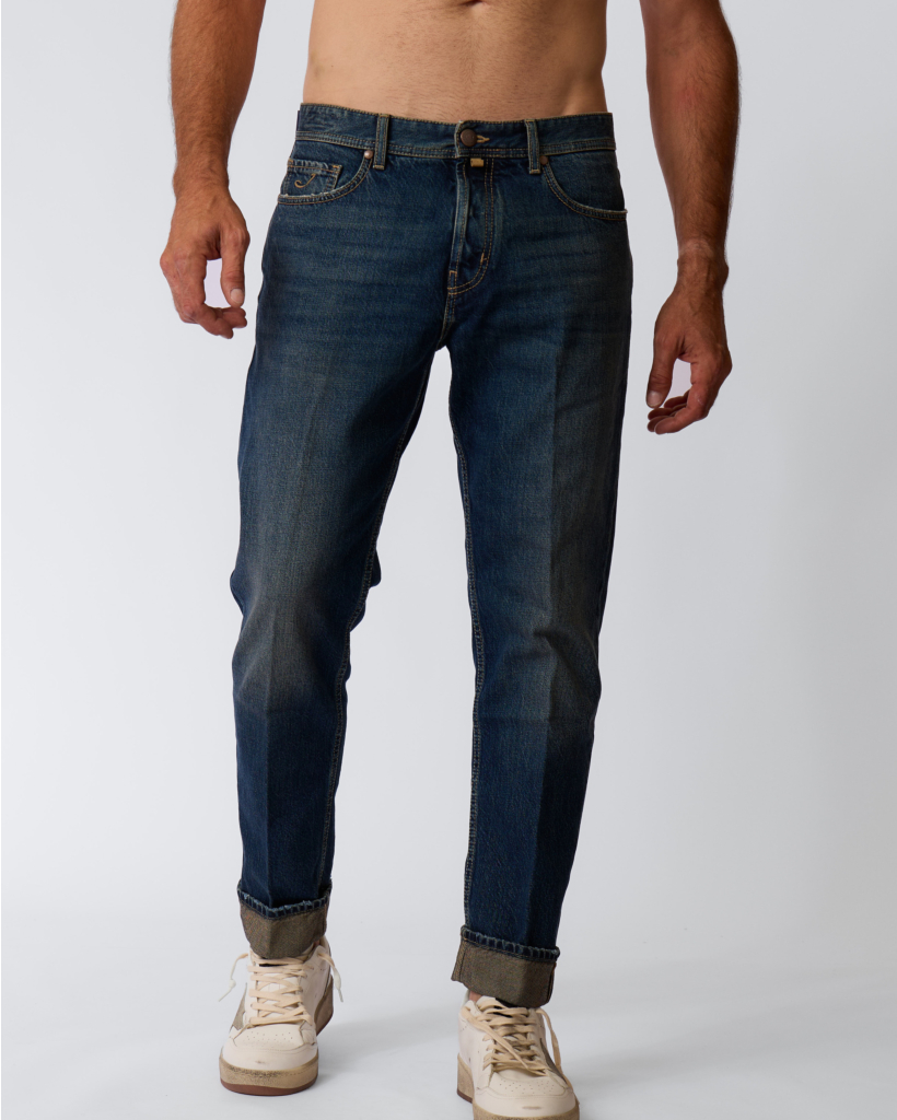 Jude Vintage Wash Tapered Jeans Dark Blue