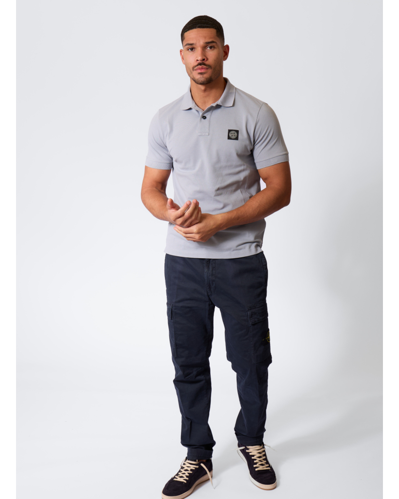 2200008 Slim-fit Polo with Patch Ash Grey