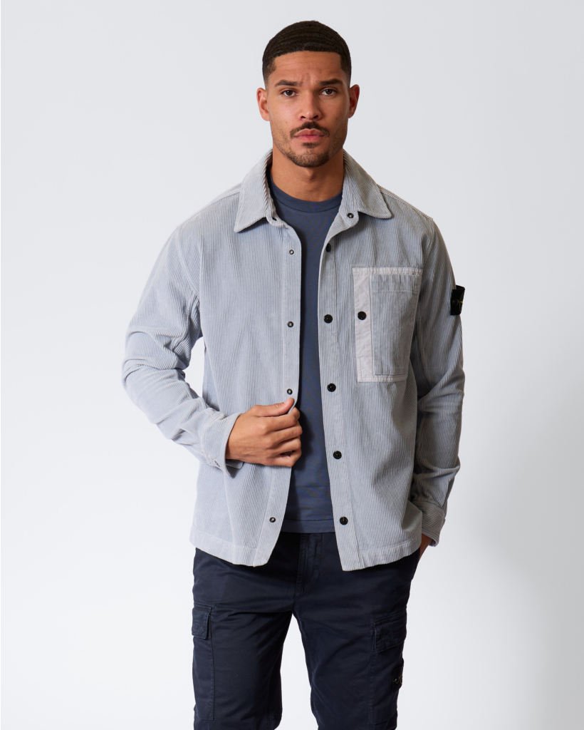 1200016 Corduroy Overshirt Ash Grey