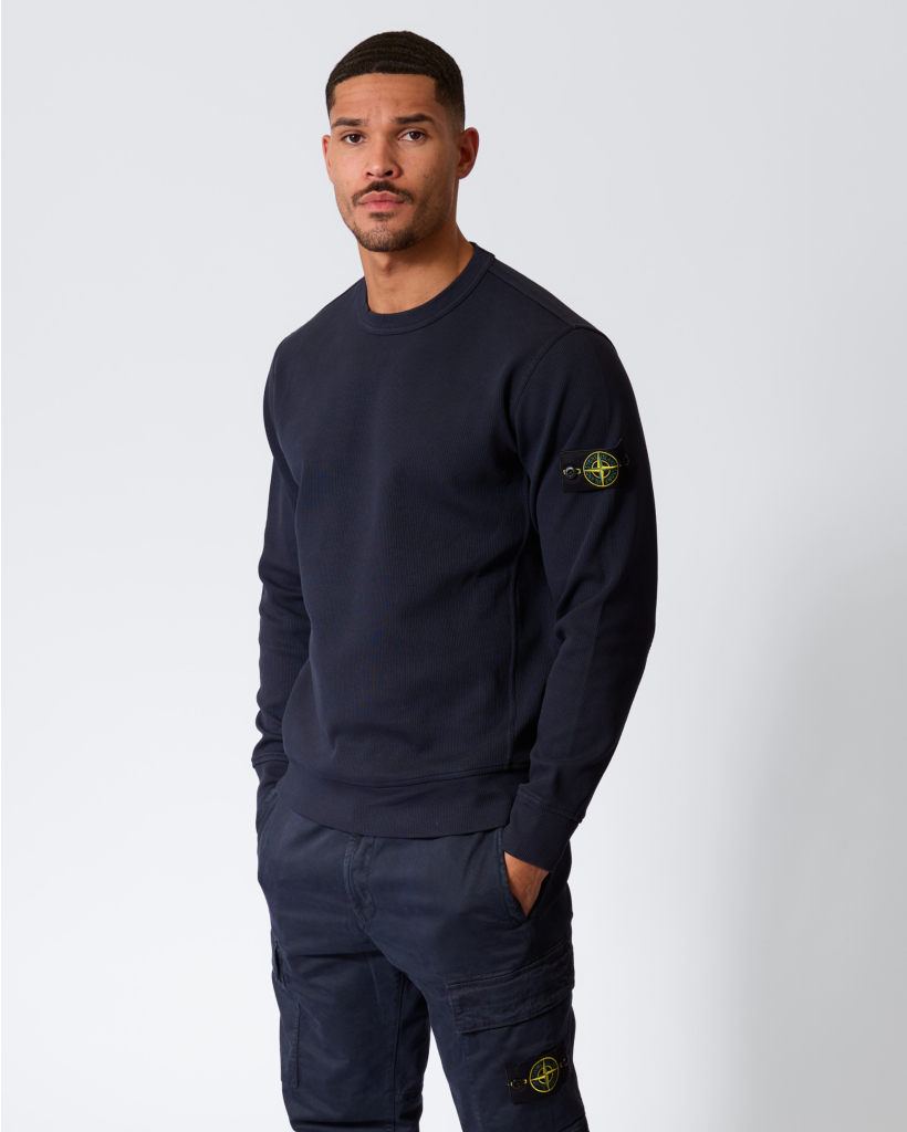 6100017 Ribbed Crewneck Sweatshirt Navy